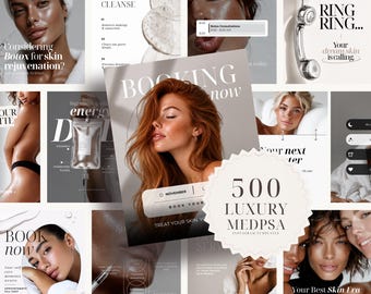 500 Instagram-Vorlagen für ästhetische Medizin-Spas | Botox & Filler auf Instagram | Hautpflege, Laser-Haarentfernung, Infusionstherapie und Körperformung