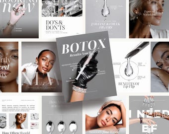 Más de 410 plantillas de Instagram para rellenos de bótox / Plantillas de Instagram para spas médicos estéticos / Redes sociales para enfermeras inyectoras / Publicaciones de Instagram sobre rellenos de labios