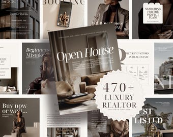Über 470 Instagram-Vorlagen für Luxusmakler | Instagram-Marketingvorlagen für Immobilienmakler | Social-Media-Posts für Makler | Canva-Vorlagen für Makler