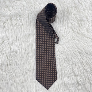 ヴィンテージ パコ・ラバンヌ シルクネクタイ、ブラウン ペイズリー柄、フランス製