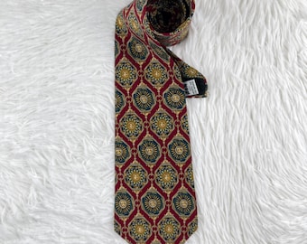 Vintage MMA Silk Tie, Celestial Sun Astrology Medallion Necktie