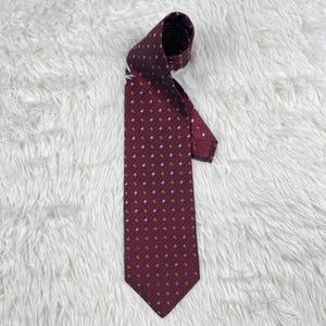 Vintage Playboy Silk Tie, Burgundy Geometric Pattern Necktie, USA Made Accessory