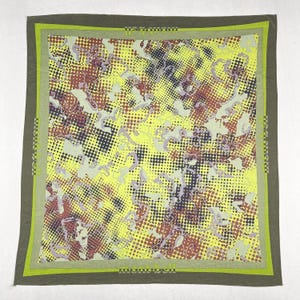 Vintage Montbell Bandana, Abstrakt Halsduk med Kamouflagemönster i Bomull
