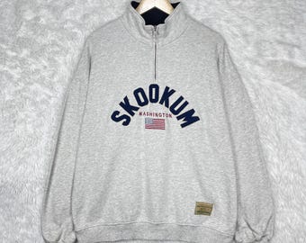 Bluza z zamkiem błyskawicznym Vintage Skookum Washington | Retro Collegiate Sportswear, rozmiar L