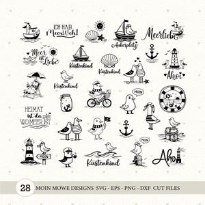 Mowe Plotter-fil, Nautical Bundle, Coastal Kid Sayings, Seagull Designs, Beach Love Anchor Cricut Laser-fil