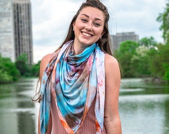 Shawl|Wrap|Scarf|Pashmina|Beach Sarong|Swimwear Cover-up|Sarong Swimsuit Cover-up|Tie dye wrap skirt|Wrap skirt|Hand dyed shawl|Bridal Wrap|