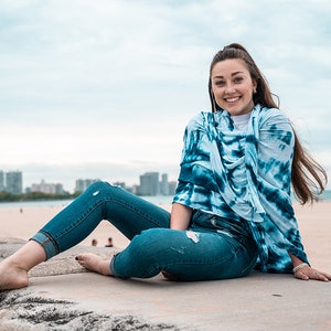 Natural Wrap| Indigo Shawl| Soft, Cozy Pareo| Blue Tie-Dye Scarf| Travel Wrap| Indigo Sarong| Indigo Blanket