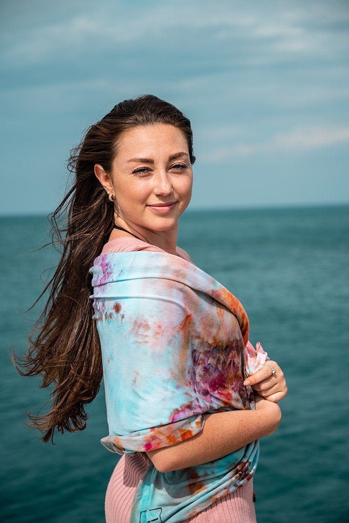 TieDye Resort Soft Travel Wrap Beach CoverUp Rainbow Pareo Wrinkless