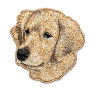 Naszywka z haftem Golden Retriever, Naszywka z portretem psa, Prezent dla miłośnika zwierząt, Aplikacja ze szczeniakiem