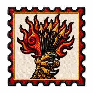 Dungeon Crawler Carl Flaming Claw Patch, Embroidered Monster Badge, 3 Inch Jacket Patch
