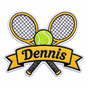 Personligt tennismästerskapsmärke | Anpassat namn för tennisracketmärke för jackor
