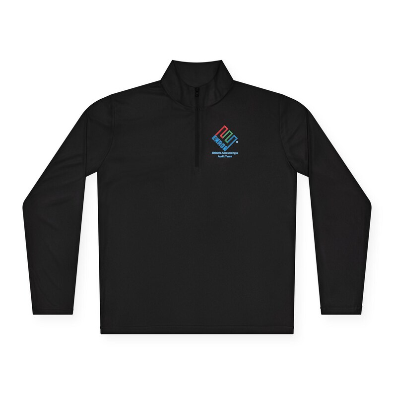 Enron Accounting & Audit Team Logo Quarter-Zip Pullover - Satirical Corporate History image 10