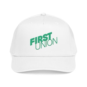 Czapka baseballowa z logo First Union | czapka z haftowanym napisem w kolorze zielonym
