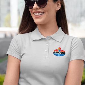 Polo Amoco / Logotipo retro de gasolinera / Camiseta humorística vintage de petróleo y gas