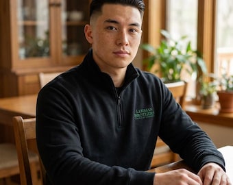Lehman Brothers Risk Management Quarter-Zip Sweatshirt – Vintage Finance Apparel