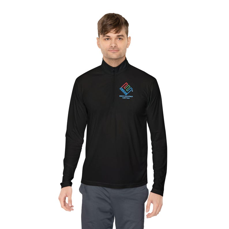 Enron Accounting & Audit Team Logo Quarter-Zip Pullover - Satirical Corporate History image 6