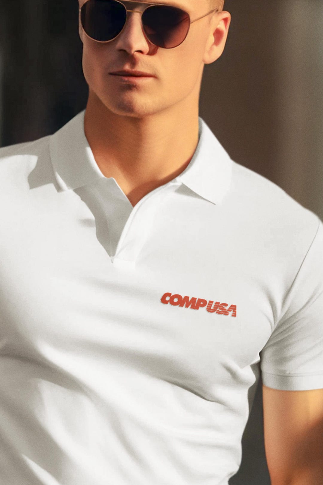 Compusa Vintage Logo Polo Shirt - Retro Tech Store Classic - Etsy