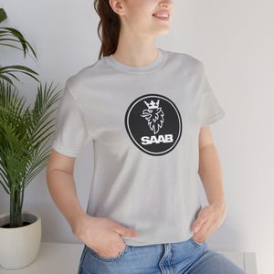 Saab Automobile T-Shirt - Swedish Car History Tee for Classic 900, Saab 92, 9-3 and 9-5 Fans, Trollhättan Automotive Enthusiast Gift
