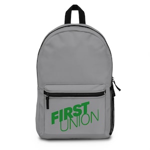 First Union Logo Backpack | Retro Bank Logo Bag | Vintage Finance Humor Pack