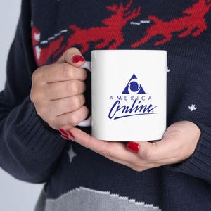 America Online Vintage Logo Keramische Koffiemok - Klassieke AOL Dial-Up Internet Nostalgie