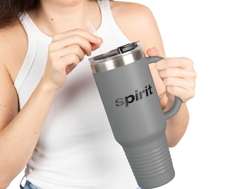 Mug de voyage de 40 oz avec logo rétro Spirit Airlines - Vintage gobelet isotherme transporteur à bas prix, cadeau aviation, style verre
