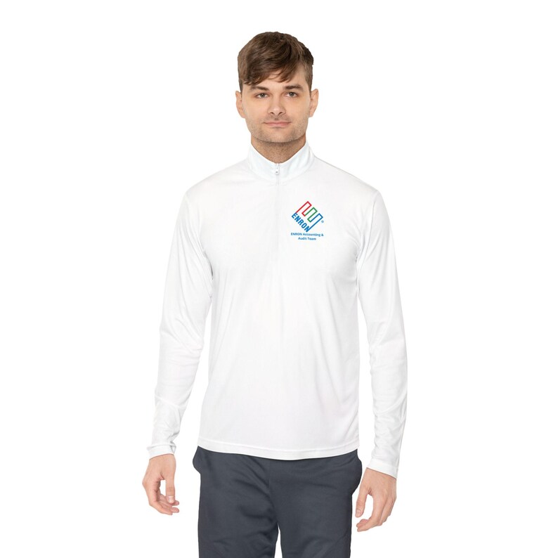 Enron Accounting & Audit Team Logo Quarter-Zip Pullover - Satirical Corporate History image 3