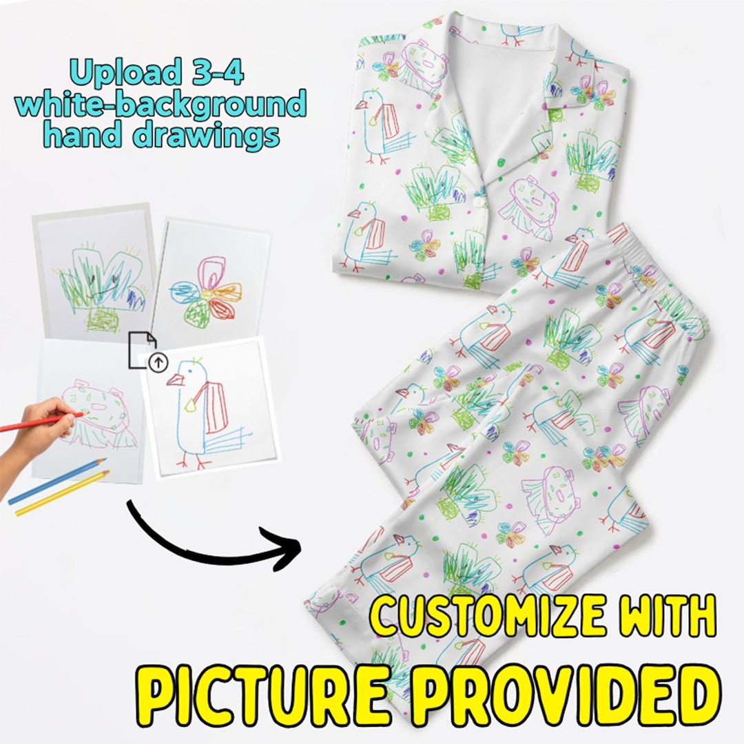 Custom Pajamas From Kids Drawing | Turn Child Artwork Into Pajama Print ...