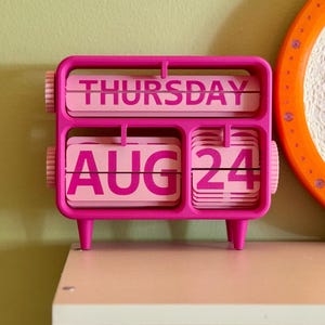 Calendario perpetuo da scrivania stampato in 3D – Decorazione per ufficio con colori personalizzati immagine 1