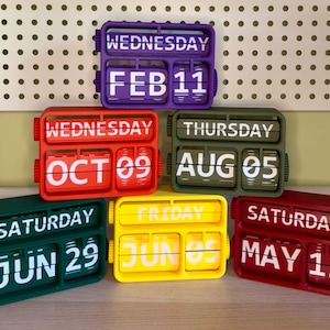 Calendario perpetuo da scrivania stampato in 3D – Decorazione per ufficio con colori personalizzati immagine 8
