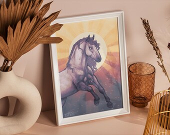 Horse Illustration - Sun