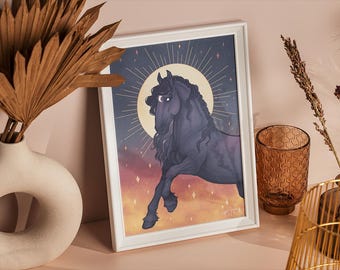 Horse Illustration - Moon