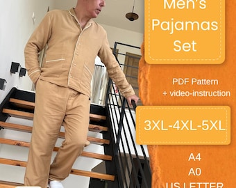 Men’s Pajamas PDF Pattern | Plus Size | 3XL–5XL