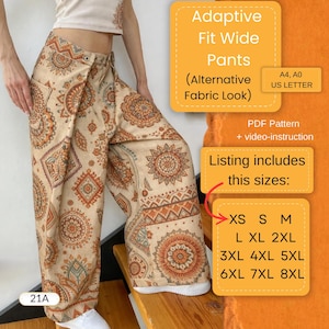 Adaptive Fit Wide Pants Sewing Pattern | Unisex Adjustable Design XS–8XL (PDF)