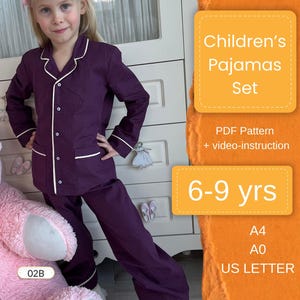 Pyjamaset voor kinderen PDF-patroon | Maten: 6-9 jaar