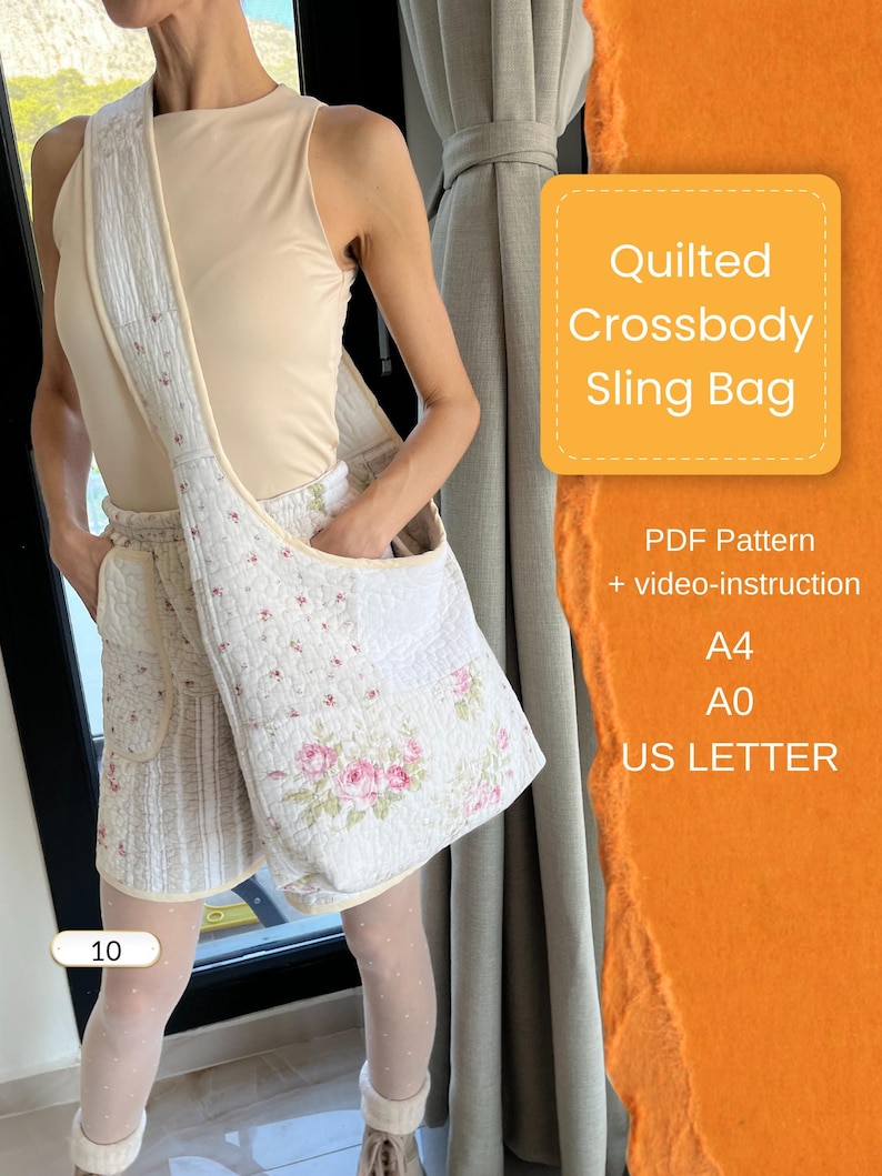 Crossbody Sling Bag PDF Sewing Pattern | Large Everyday Bag | Beginner ...
