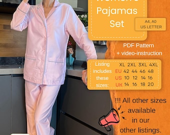 Frauen Pyjamas Set PDF Pattern | Nachtwäsche Schnittmuster | Größen 42–48