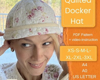 Docker Hat Sewing Pattern | Unisex Sailor Cap (PDF Pattern)