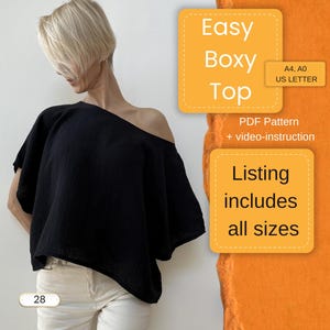 Boxy Top Sewing Pattern | Beginner Friendly, All Sizes (PDF Pattern)