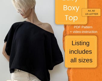 Boxy Top Sewing Pattern | Beginner Friendly, All Sizes (PDF Pattern)