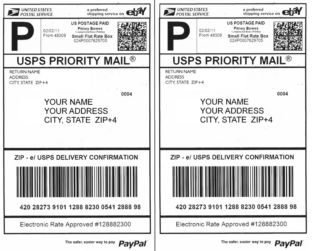 Domestic Shipping Included 50 Self Adhesive Labels Shipping Mailing 2 ...