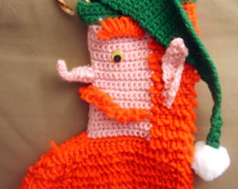 Crochet a Loopy Santa's Elf Christmas Stocking (Pattern only)