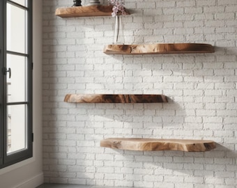 Mensola Galleggiante Rustica Industriale In Legno - Foto 4