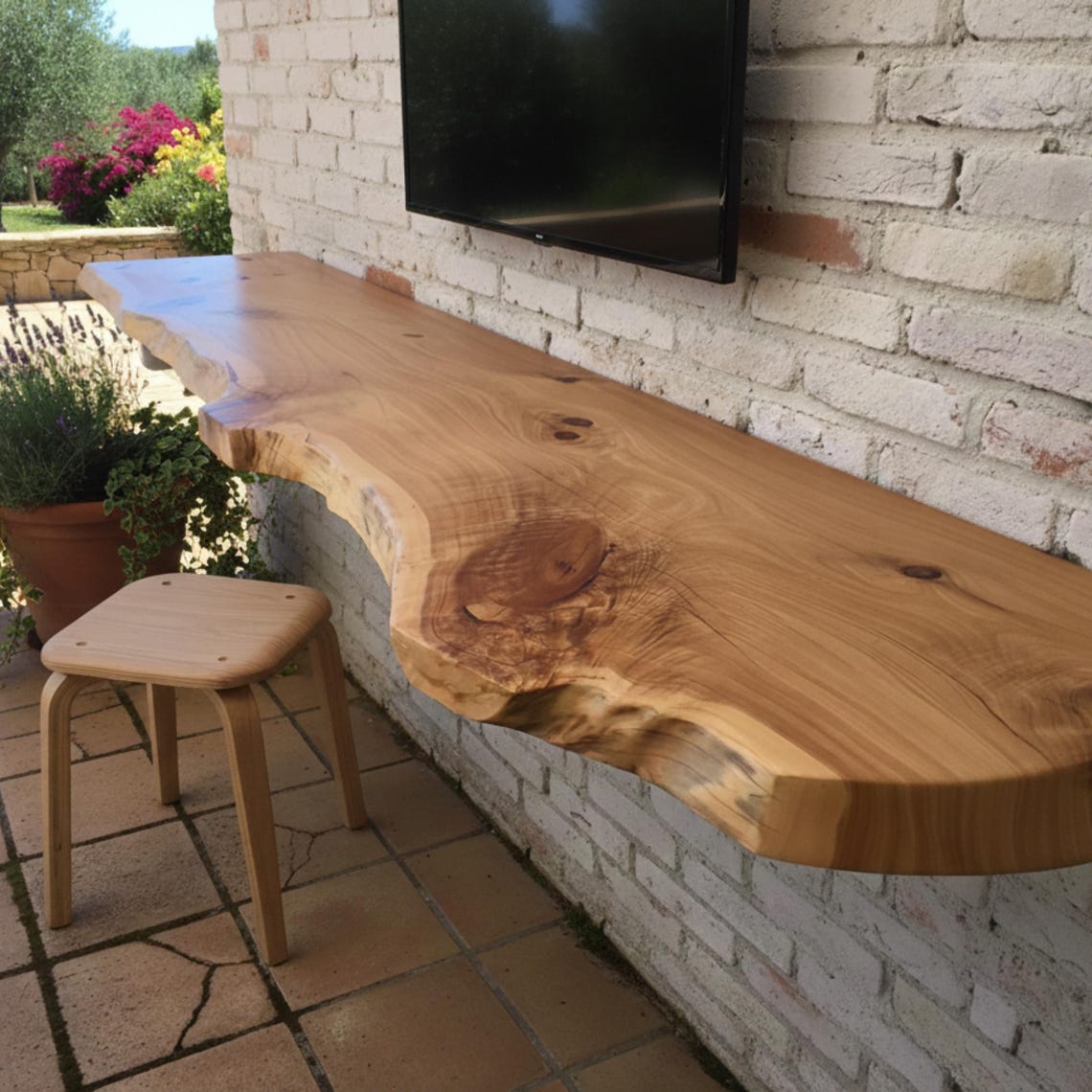 Rustic Live Edge TV Stand - Handmade Solid Wood TV Console - Live Edge ...