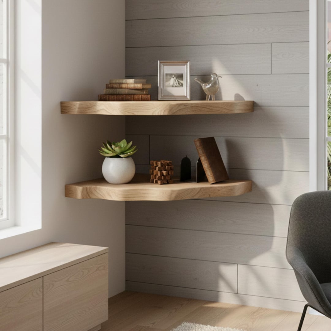 Solid Wood Corner Shelf