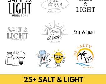 Sal y luz PNG SVG Mateo 5:13-16, Versículo bíblico cristiano Png, Sudadera católica, Sé sal y luz, Escritura Svg, Jesús Svg, Fe Svg
