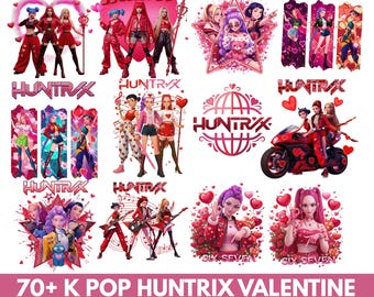 Más de 70 cazadores de demonios de San Valentín del Kpop PNG, grupo de chicas de anime Huntrix de San Valentín PNG, San Valentín del Kpop, 6 7 chicas Saja de San Valentín PNG Huntrix de San Valentín