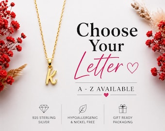 Gold erste Halskette, zierliche Buchstabe Halskette Gold, personalisierte erste Halskette, Minimalistischer Schmuck, individuelles Geschenk für sie