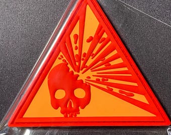 Skull Pop velcro patch Red/Orange