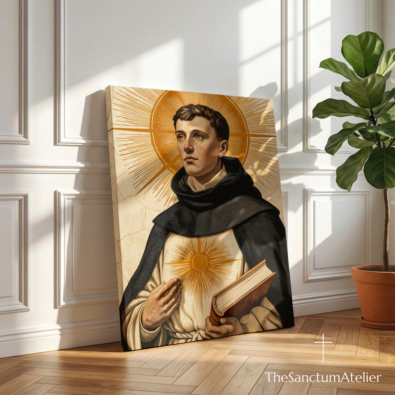 St Thomas Aquinas Canvas Wall Art Catholic Home Decor Angelic St Thomas Aquinas Canvas Wall Art Catholic Home Decor Angelic