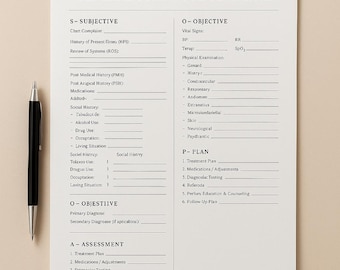 SOAP Note Template | Nurse Practitioner Medical Form (Digital Download)